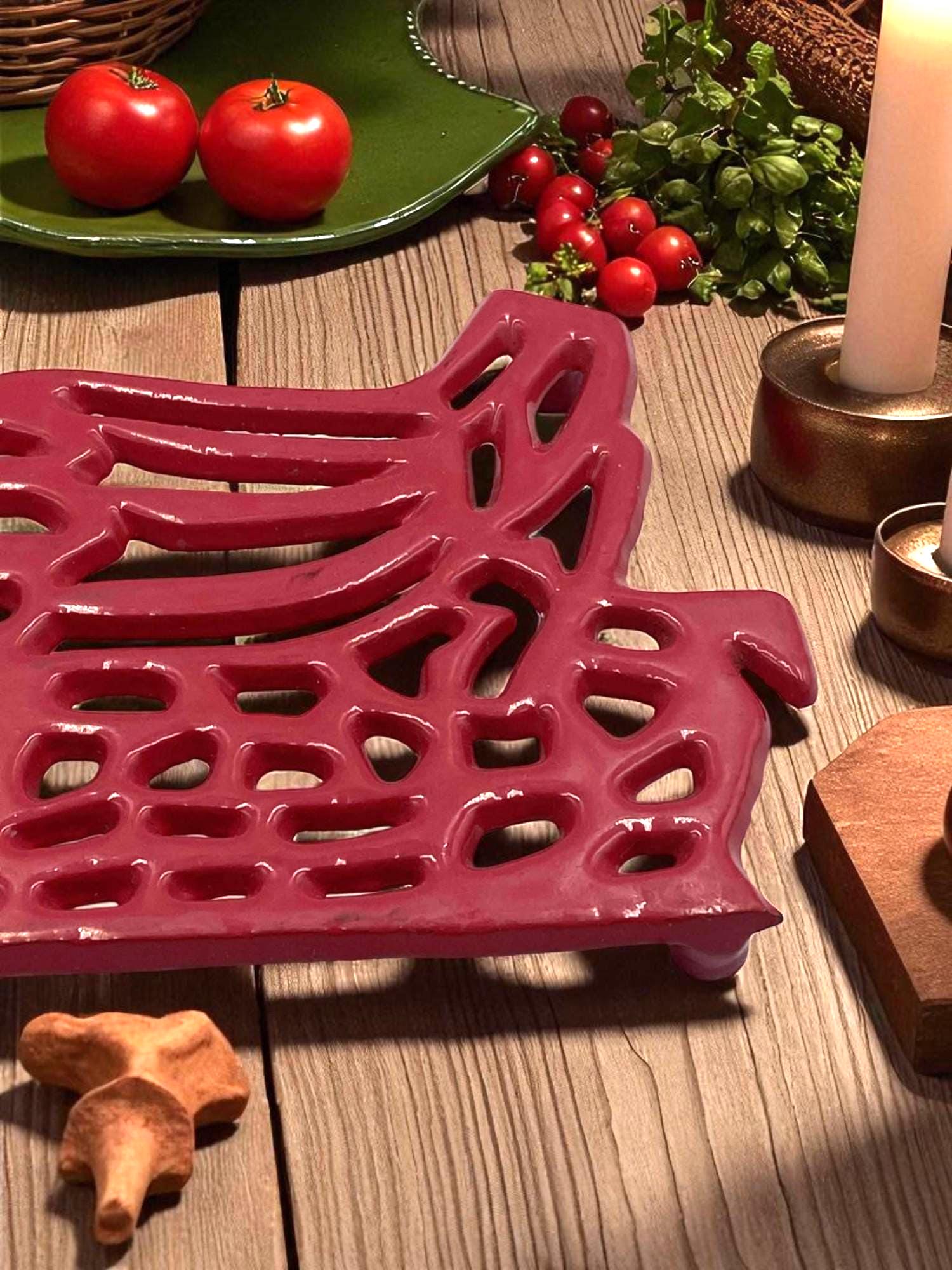 Dessous de plat, poule, 2 parties en bois |MACREADECO