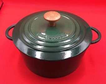 PAUL BOCUSE NOMAR casserole dish in green enameled cast iron Vintage Made in France 70's