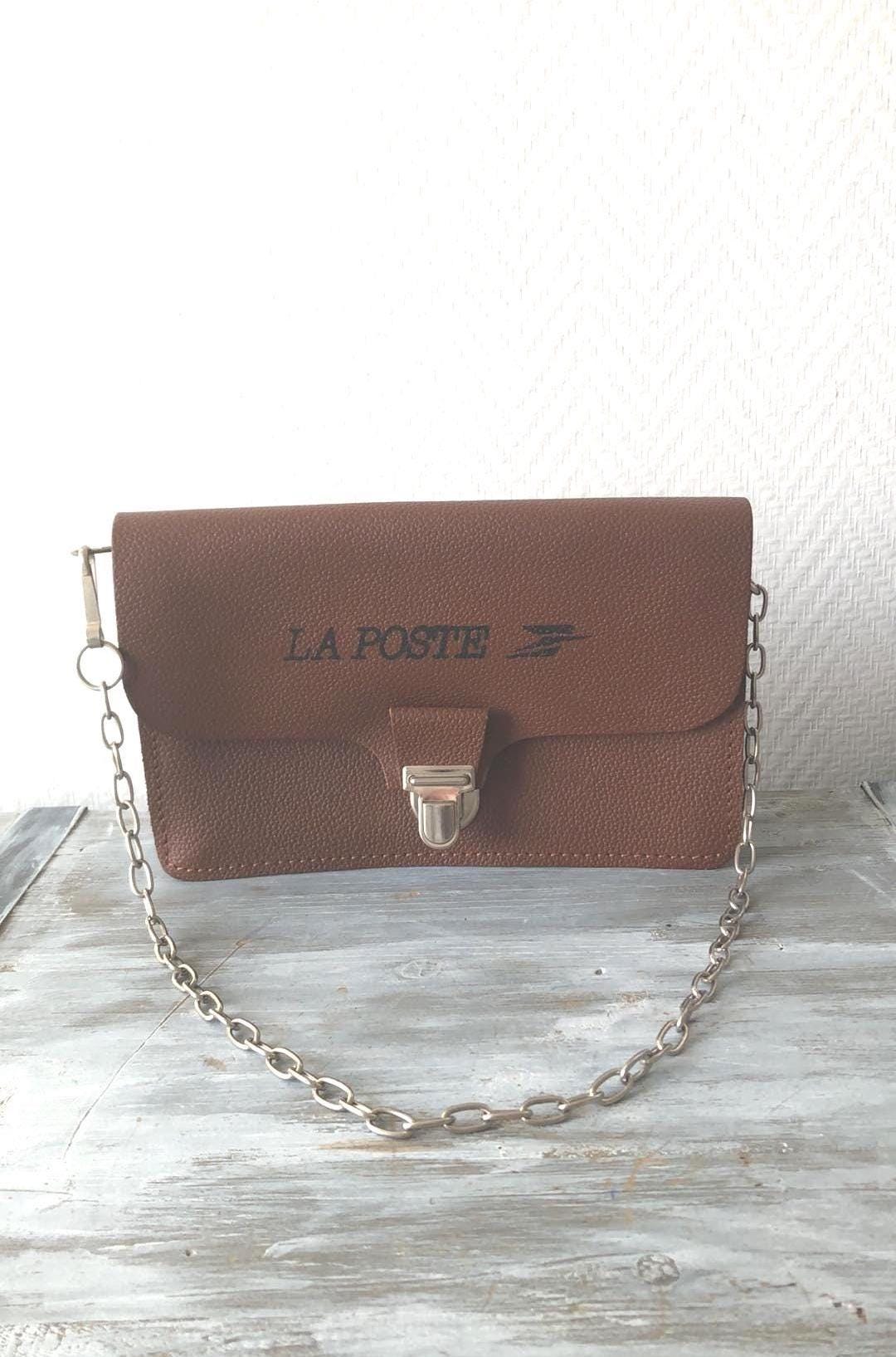 Sacoche de facteur PTT vintage en cuir marron Sac postal La - Main Image