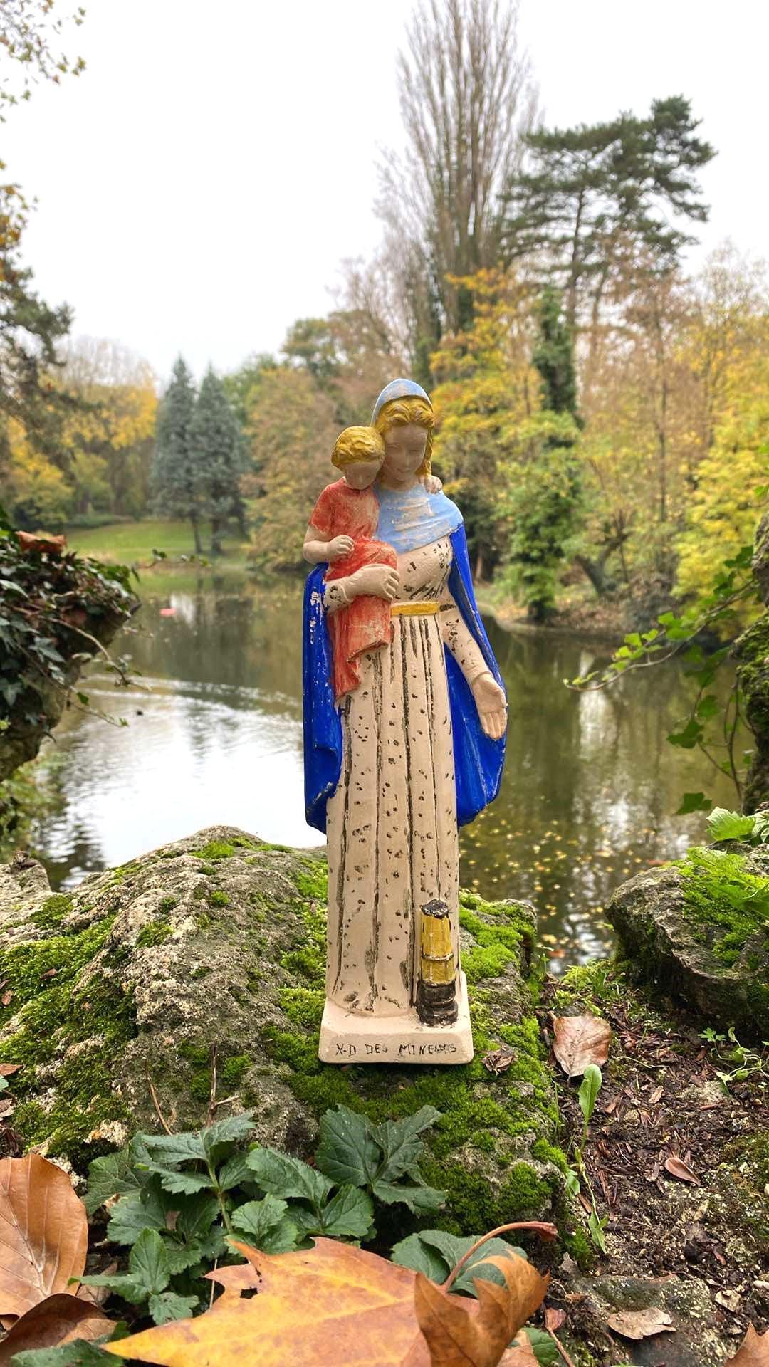 Antique French Religious Statue of the Virgin Mary Our Lady of the ...
