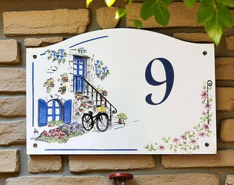Plaque De Rue émaillée Numéro 48 – Vrai émail 800°C – Fabrication Française BF