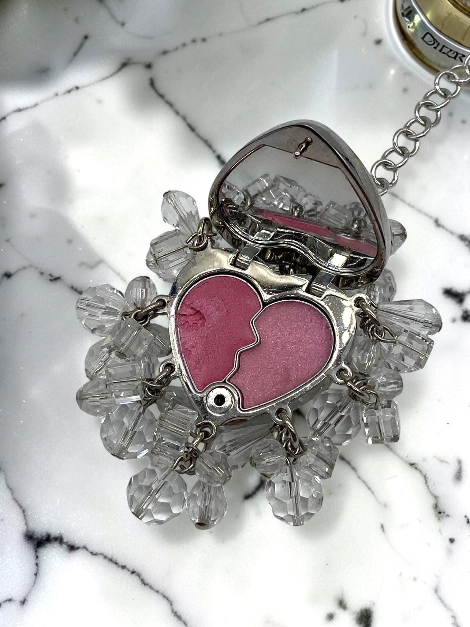 Bag Charm Dior Pretty Charms Heart Gloss Mirror Vintage Charm Bag