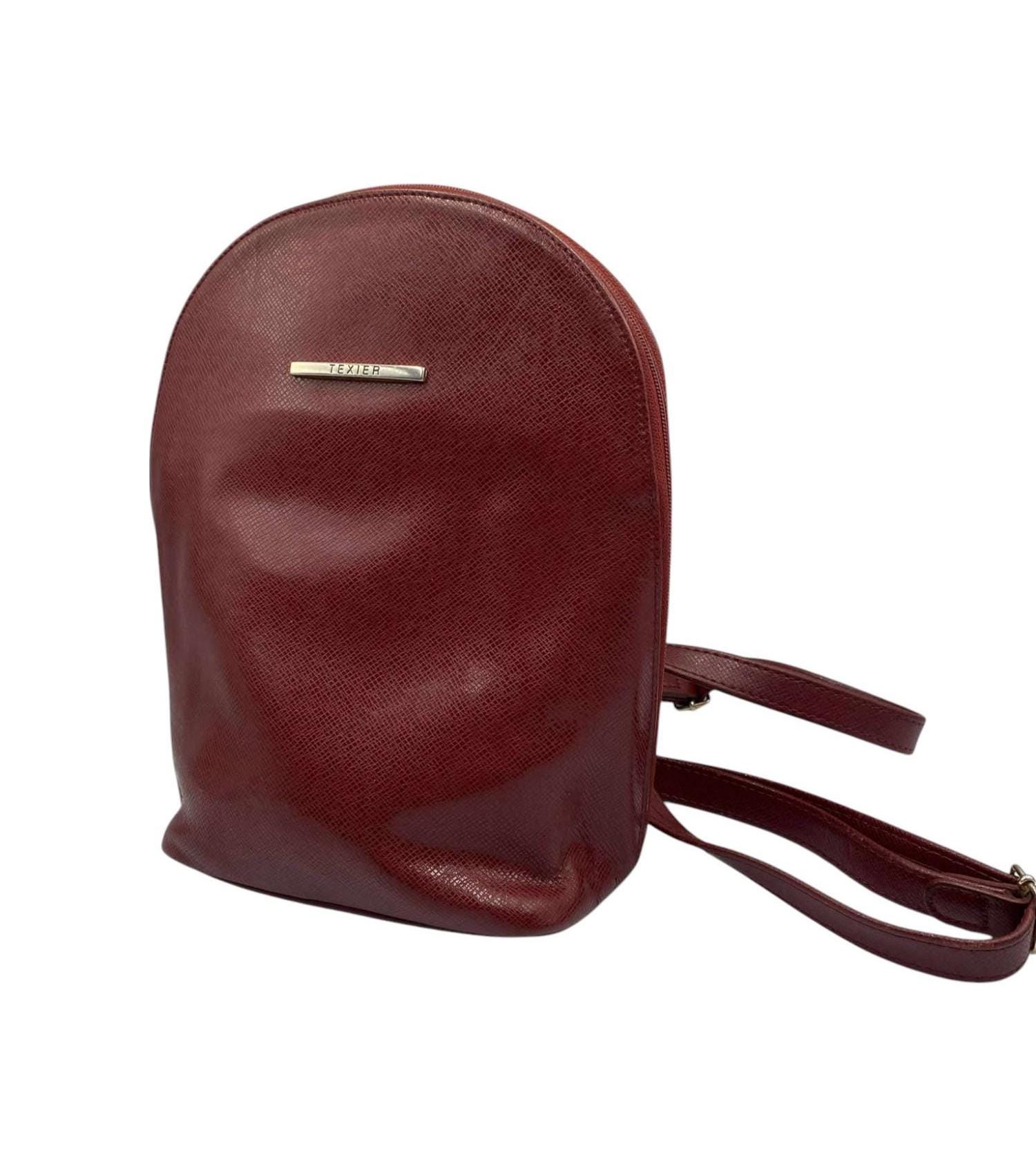 Bordeaux Leather Backpack TEXIER France – Small Women