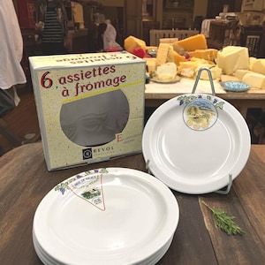REVOL Vintage Porcelain Cheese Plate Set with Fromages de France Design - Made in France - Tableware - Gift