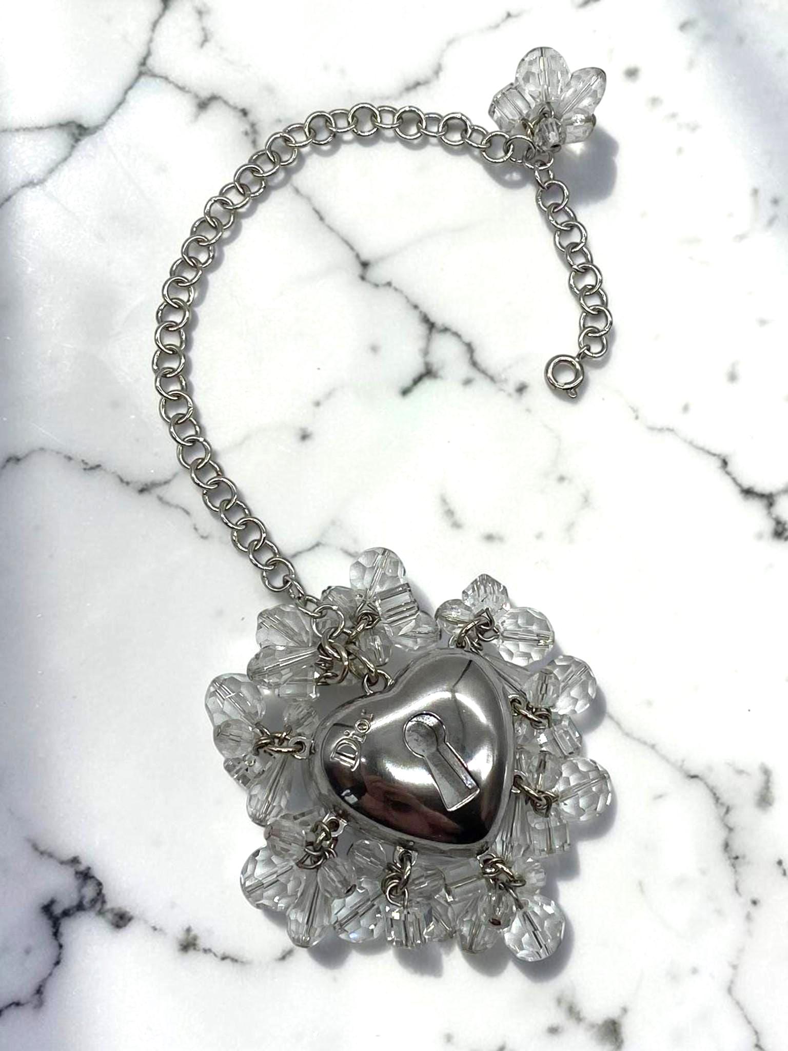 Bag Charm Dior Pretty Charms Heart Gloss Mirror Vintage Charm Bag