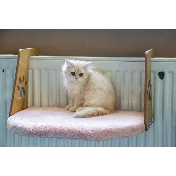 Hamac pour chat, lit pour chat chauffant en bois, lit pour chat suspendu au radiateur, hamac pour animaux de compagnie, lit pour chat