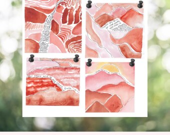 4 Ruth inspired paintings - digital download - art