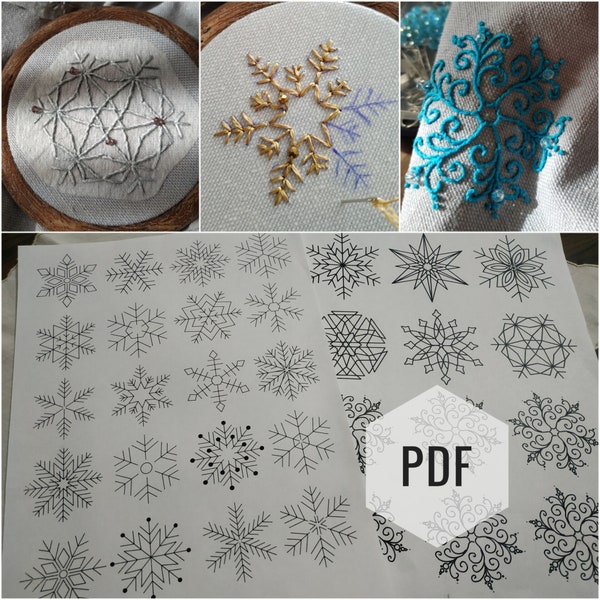 Snowflake Embroidery - Etsy