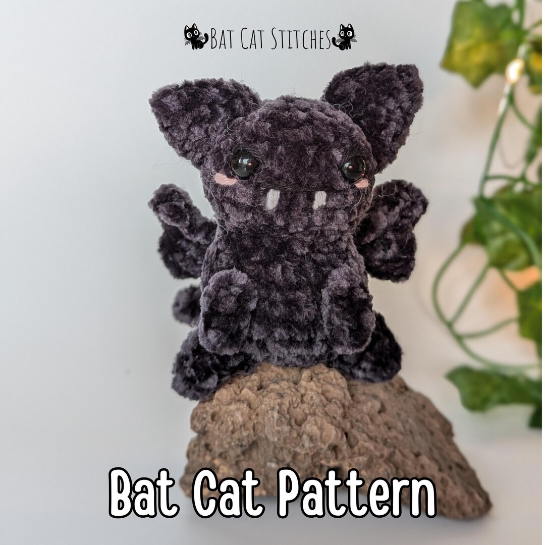 Halloween Bat Cat Crochet PATTERN, Amigurumi Pattern, Easy & Cute ...