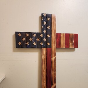American flag wood cross