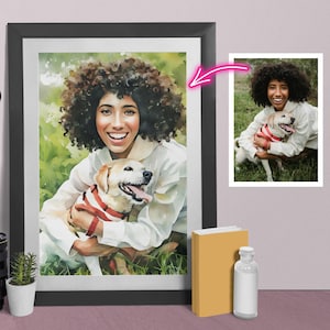 Custom Pet Portrait on Canvas – Dog or Cat Art from Photo, Custom Gift, Personalized Pet, Custom Portrait, Original Gift for Dog Lovers