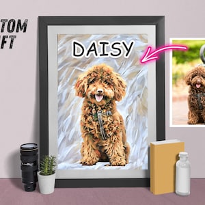 Personalisiertes Hunde Portrait auf Leinwand, Personalisierte Haustier Kunst, Personalisiertes Haustier Geschenk für Hundeliebhaber, Personalisiertes Portrait vom Foto, Einzigartiges individuelles Geschenk für Hund