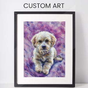 Custom Pet Portrait on a Poster – Dog or Cat Art from Photo, Custom Gift, Personalized Pet, Custom Portrait, Original Gift for Dog Lovers