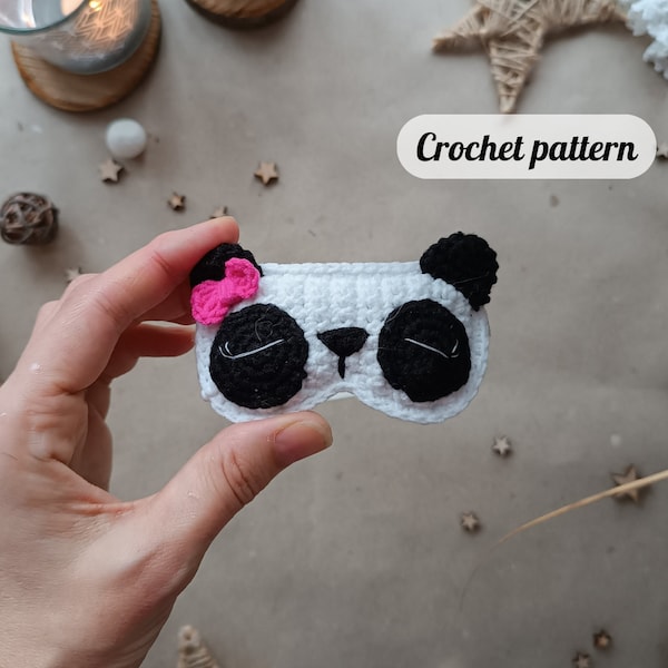 Crochet pattern sleep mask for Blythe doll Panda, Blythe doll outfit, Blythe doll crochet pattern