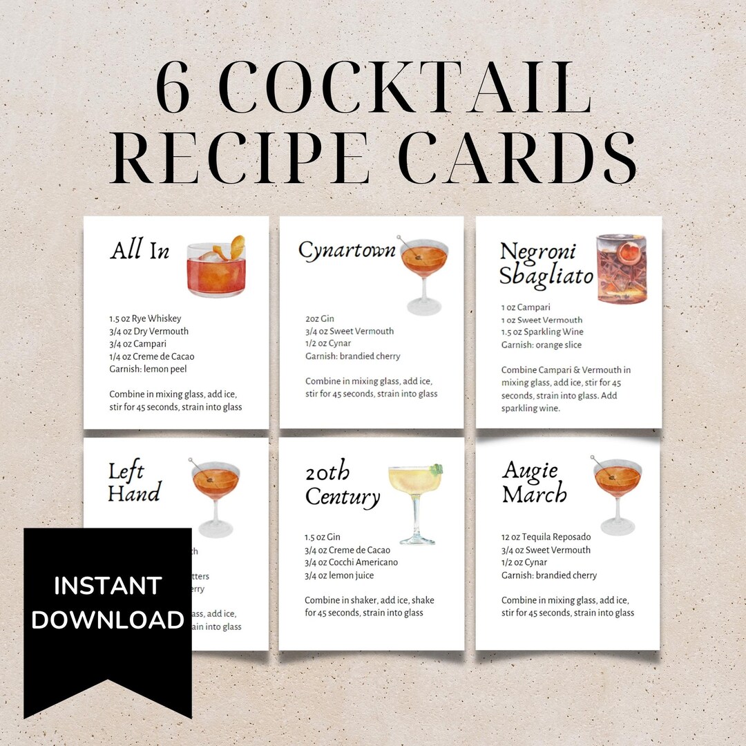 Drink Recipe Cards Printable Christmas - Il 1080xN.5575993943 Gt49 