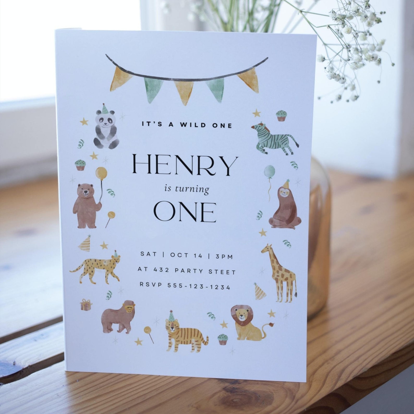 Zoo Theme Birthday Invitation Template, Jungle Birthday Invite ...