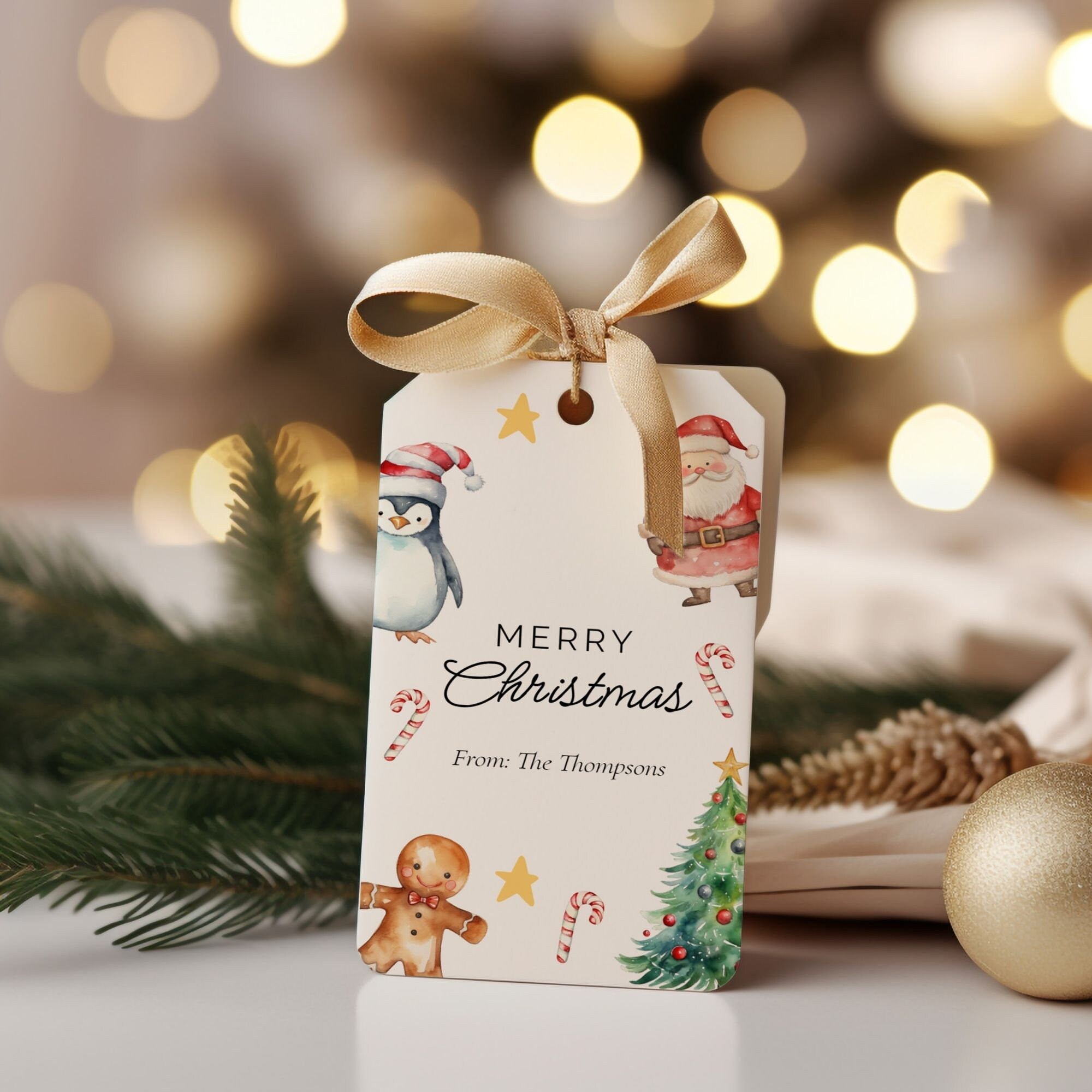 Festive Gift Tags Printable, Editable Christmas Present Labels, Santa ...