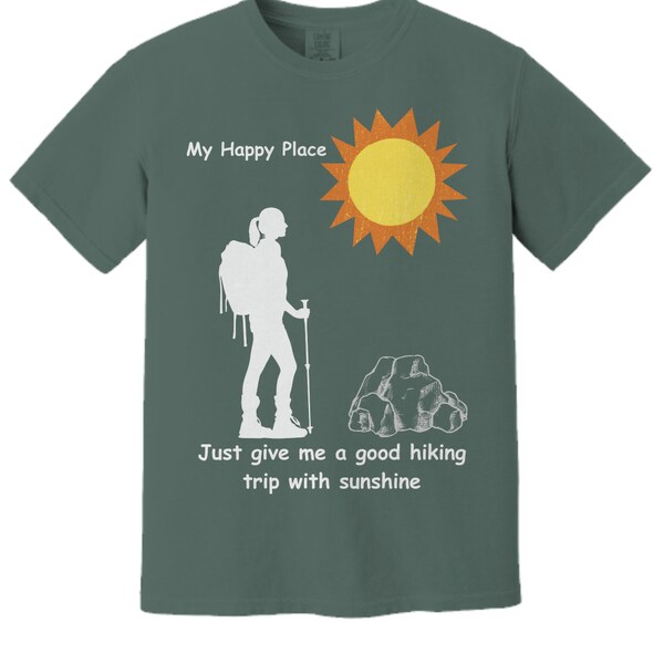 Hiking t shirt, Summer trip, my adventures, nature, plants and sunshine, mountains, hiking, Womens, pre washed, relaxed fit, t shirt