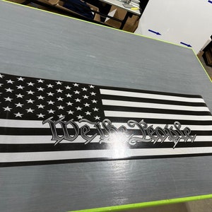 American Flag We The People Patriotic Rear Window Perforated Graphic Decal Truck