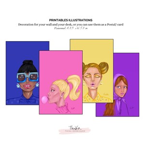 Printables, wall decoration, post cards, gift cards, Pop Collection, Pop art, Illustrations, digital file, digital art, Illustrazioni, arte.