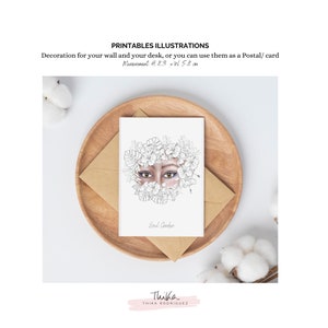 Printables, Decorazione per casa, Stampe digitale, Post cards, gift cards, Illustrazioni floreali, arte digitale, cartoline postale