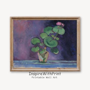 Impresión de Henri Matisse, pintura de naturaleza muerta de Henri Matisse, impresión ecléctica imprimible de arte mural en colores pastel, impresión de arte abstracto, arte en jarrón de plantas