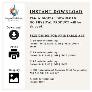 K&ouml;nnte beinhalten: Ein digitaler Download-Leitfaden f&uuml;r druckbare Kunst mit verschiedenen Gr&ouml;&szlig;enverh&auml;ltnissen und Standardgr&ouml;&szlig;en in Zoll. Der Leitfaden enth&auml;lt Gr&ouml;&szlig;en wie 8x12, 10x15, 12x18, 16x24, 20x30, 24x36, 6x8, 9x12, 12x16, 15x20, 18x24, 4x5, 8x10, 12x15, 16x20, A5, A4, A3, A2, A1 und 5x7.