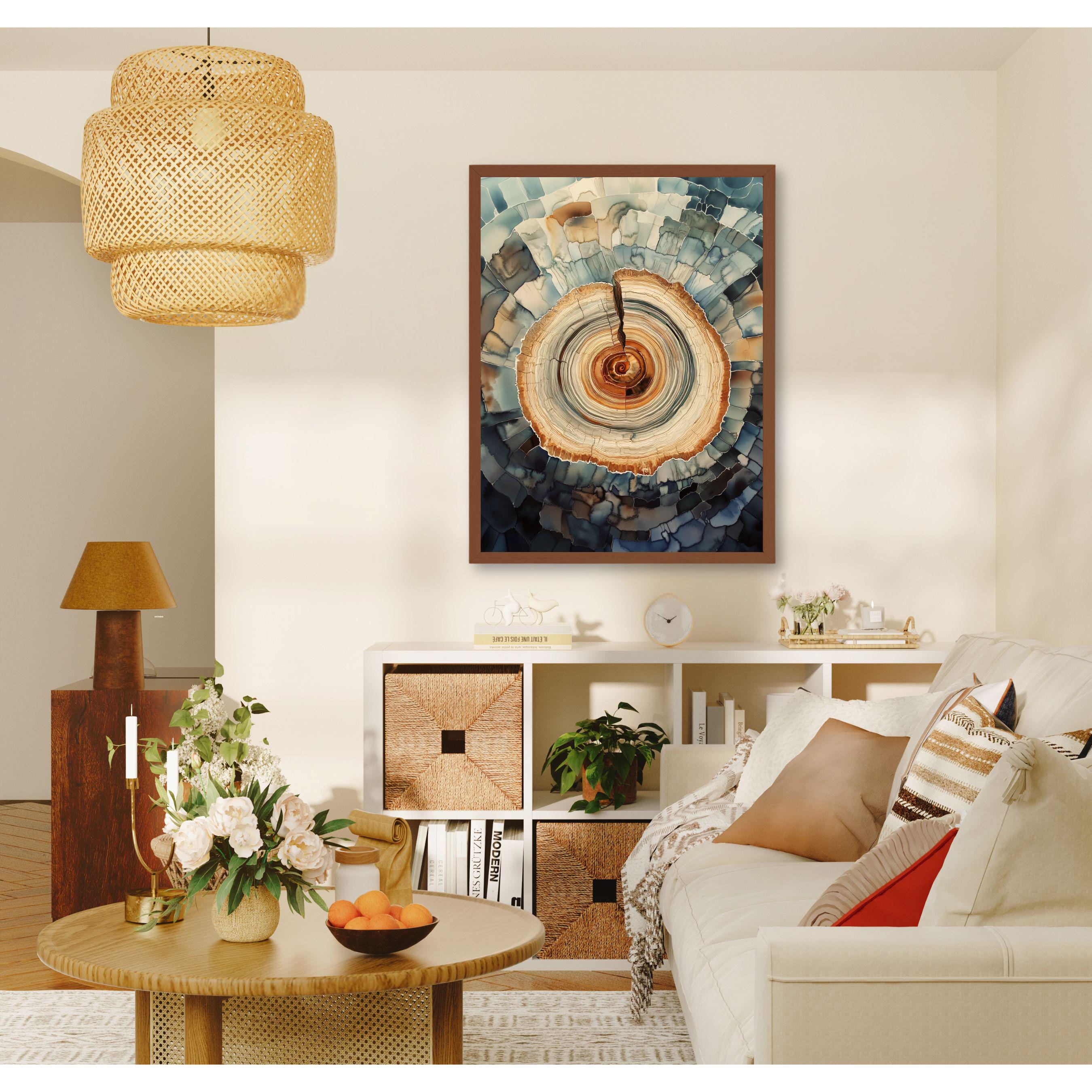 Morden Abstract Tree Rings Wall Art, Scandinavian Wood Rings