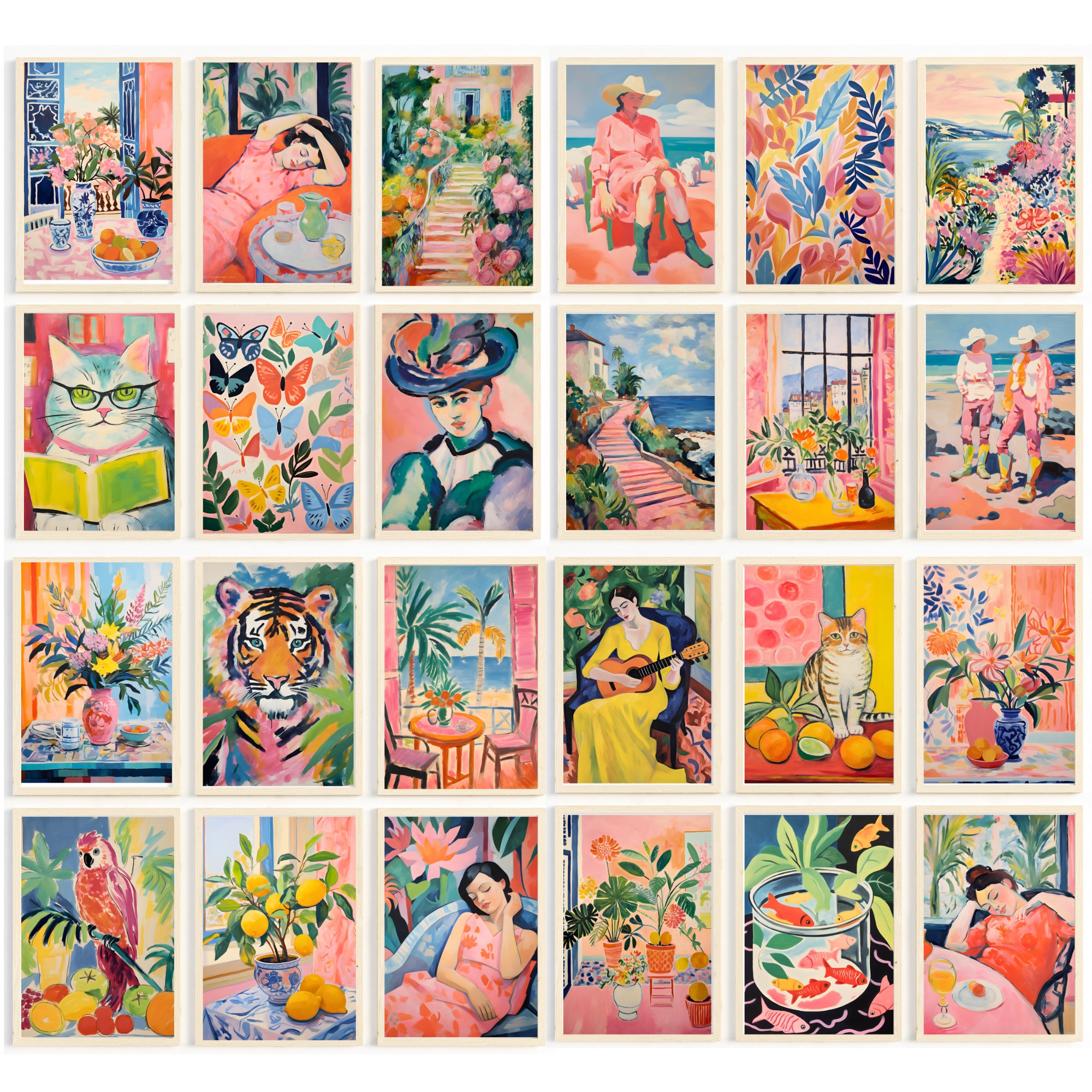 Henri Matisse Wallart Print, Gallery Bundle Set of 40 Digital Download,Henri Matisse Artful Print, Matisse Pastel Set, Modern Prints Wallart