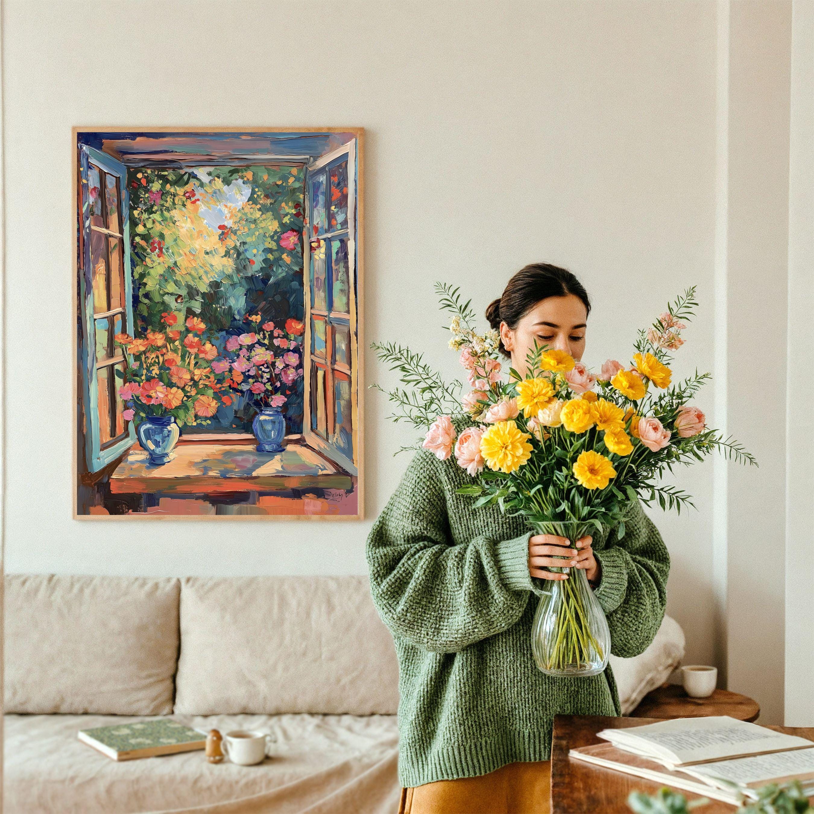 マティスのオープンウィンドウアート、フラワーガーデンアートプリント