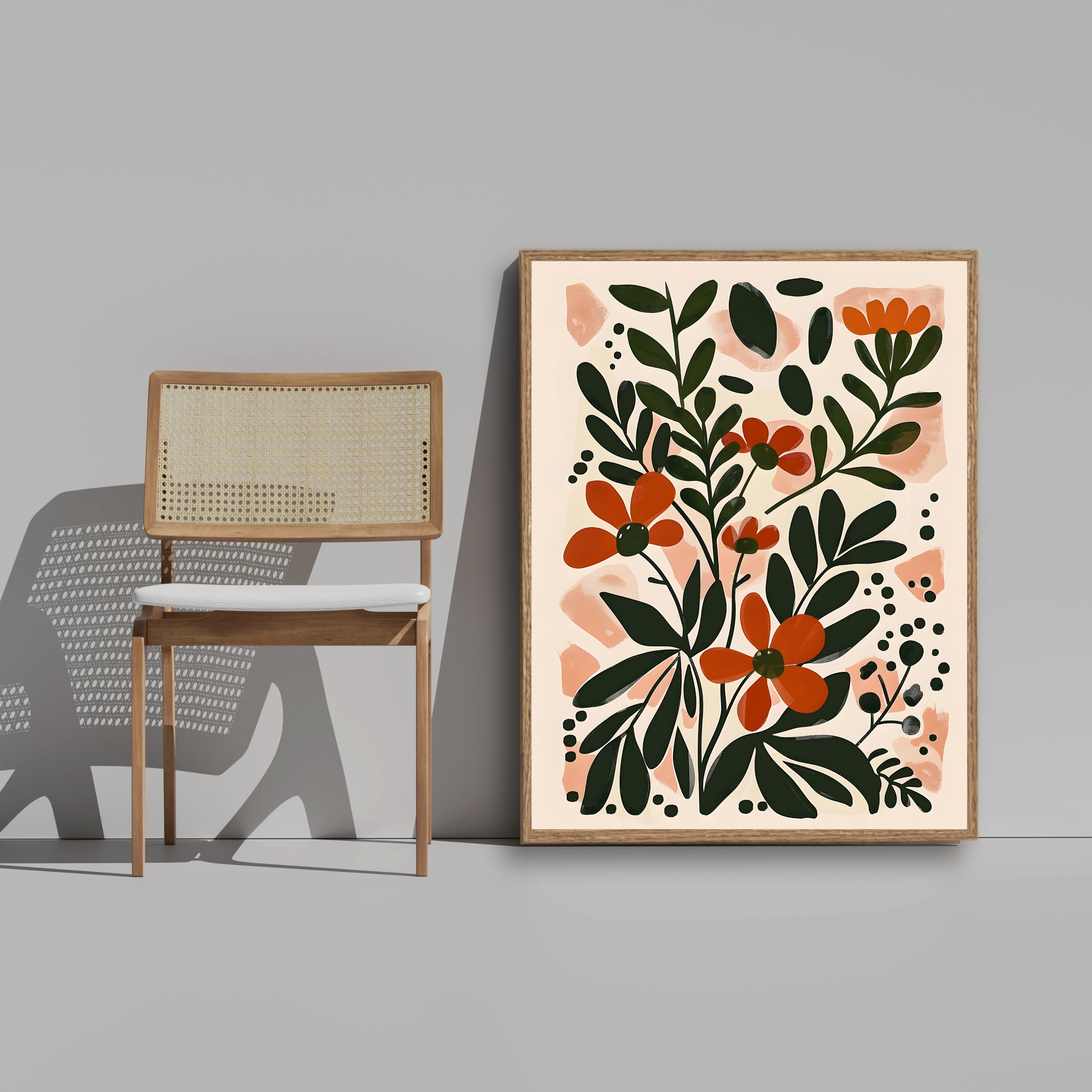 Artful Boho Flower Art Print Set of 3, Boho Floral Wall Art, Digital ...