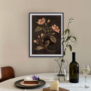 Art floral sombre vintage, impression botanique sombre, art mural imprimable floral de mauvaise humeur, imprimé floral bohème, art mural fleurs rustiques, imprimé fleurs sauvages image 6