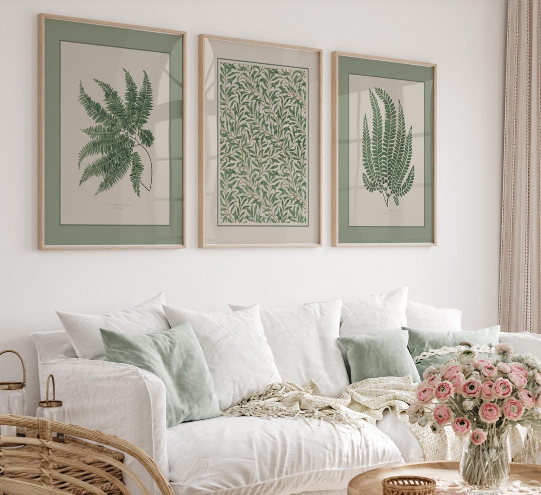 Set di 3 stampe da parete botaniche: stampe floreali neutre