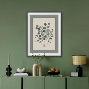 Eucalyptus Print, Eucalyptus Leaves Printable Botanical Watercolor Painting, Sage Green Wall Art Botanical Art Print, Eucalyptus Wall Art