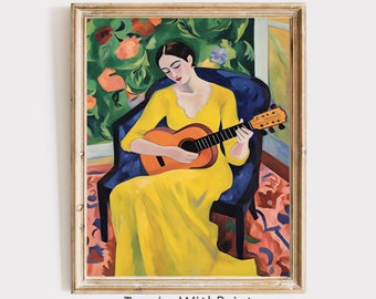 【吉野不ニ太郎】女性 ギター 絵画 印象派 Pierre_Auguste_Renoir_-
