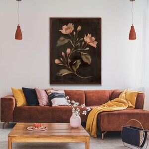 Art floral sombre vintage, impression botanique sombre, art mural imprimable floral de mauvaise humeur, imprimé floral bohème, art mural fleurs rustiques, imprimé fleurs sauvages image 8