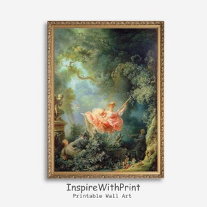 Die Schaukel von Jean Fragonard, romantische Kunst als romantisches Paar, Romantische Kunst im romantischen Stil, Kunstdruck als Deko