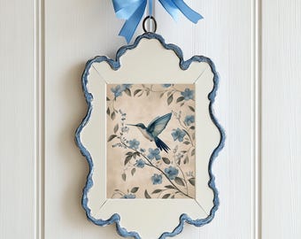 Vintage Kolibri Druck, launiger Vogel Druck, Geschenk für Vogelliebhaber, blauer Vogel Wand Kunst Cottage Core Druck, großartige tausendjährige Kunst