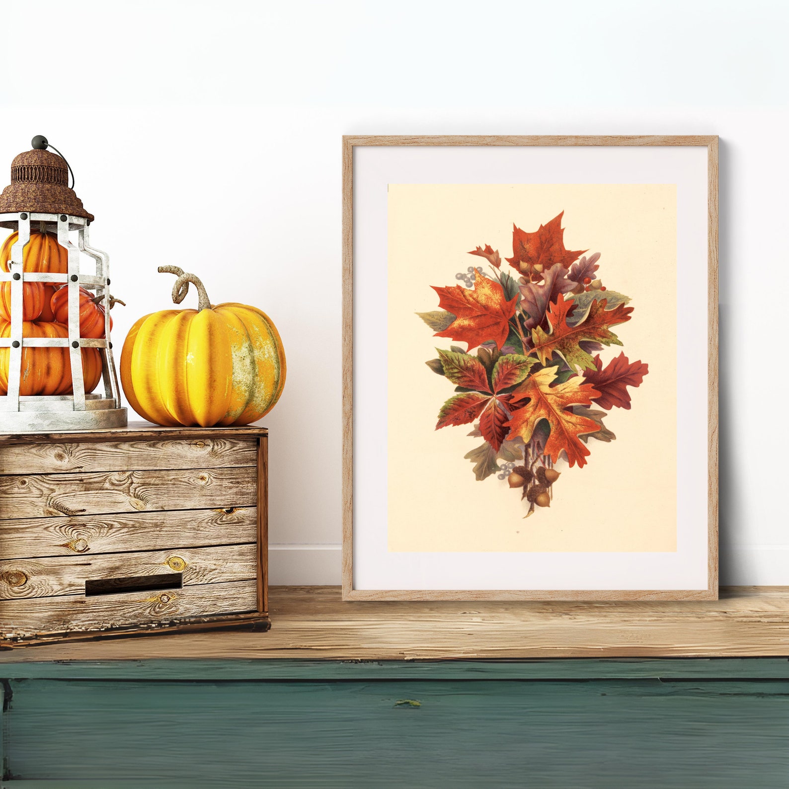 Fall Leaves Painting, Autumn Foliage Art Print, Printable Fall Decor ...