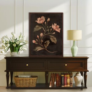 Art floral sombre vintage, impression botanique sombre, art mural imprimable floral de mauvaise humeur, imprimé floral bohème, art mural fleurs rustiques, imprimé fleurs sauvages image 7