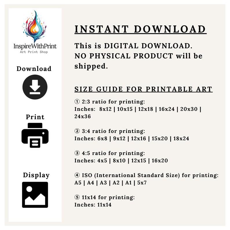 Vintage Flower Botanical Print, Printable Minimalist Botanical Art