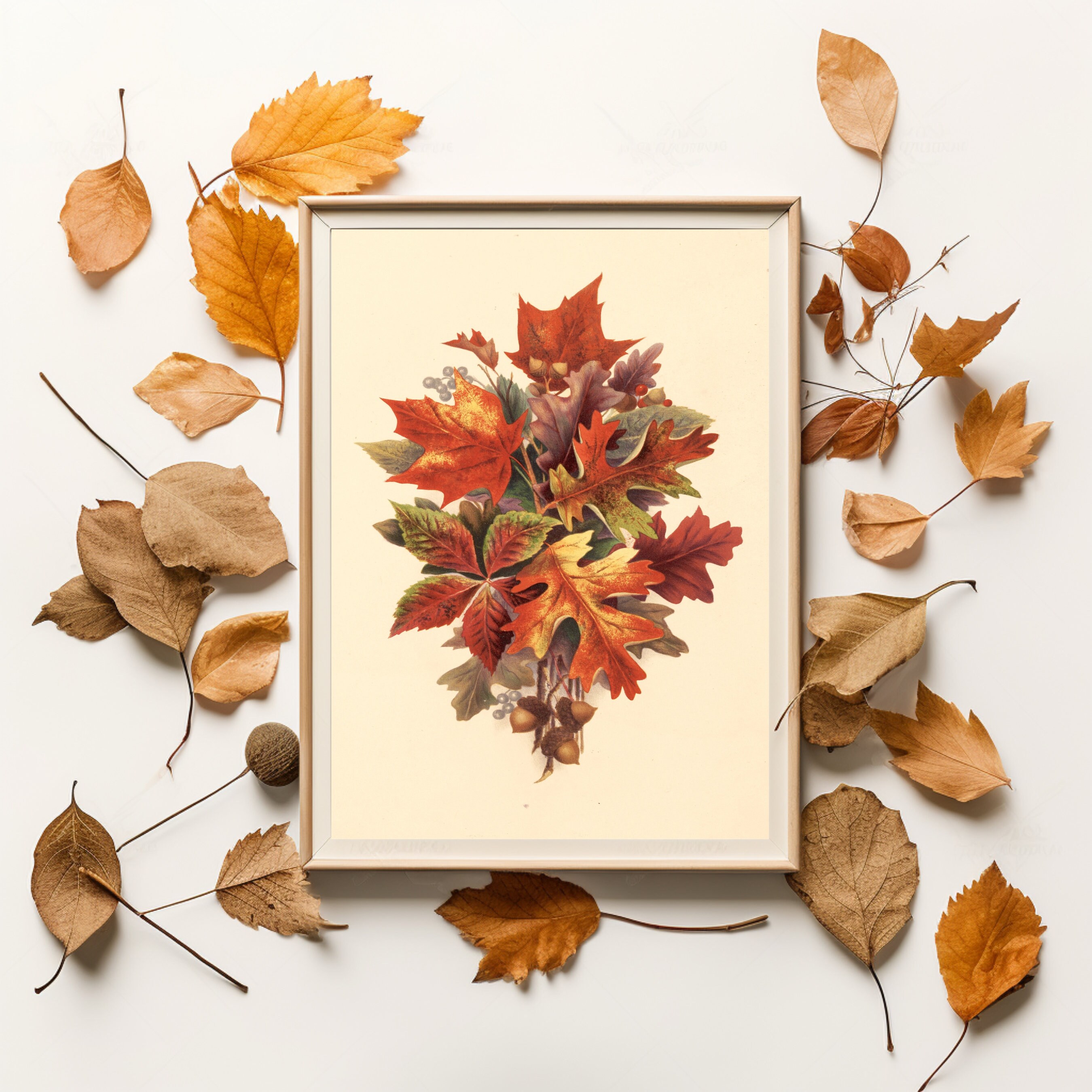 Fall Leaves Painting, Autumn Foliage Art Print, Printable Fall Decor ...
