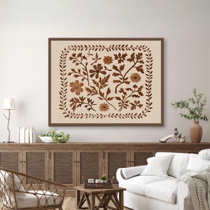 Neutral Botanical Printable Boho Wall Art, Brown Floral Art, Vintage Spring Wildflower Print, Boho Flower Wall Decor, Neutral Nature Print image 18