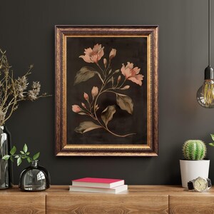 Art floral sombre vintage, impression botanique sombre, art mural imprimable floral de mauvaise humeur, imprimé floral bohème, art mural fleurs rustiques, imprimé fleurs sauvages image 9
