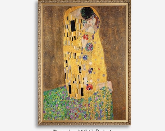The Kiss by Gustav Klimt, Digital Download Klimt Lover Paintings