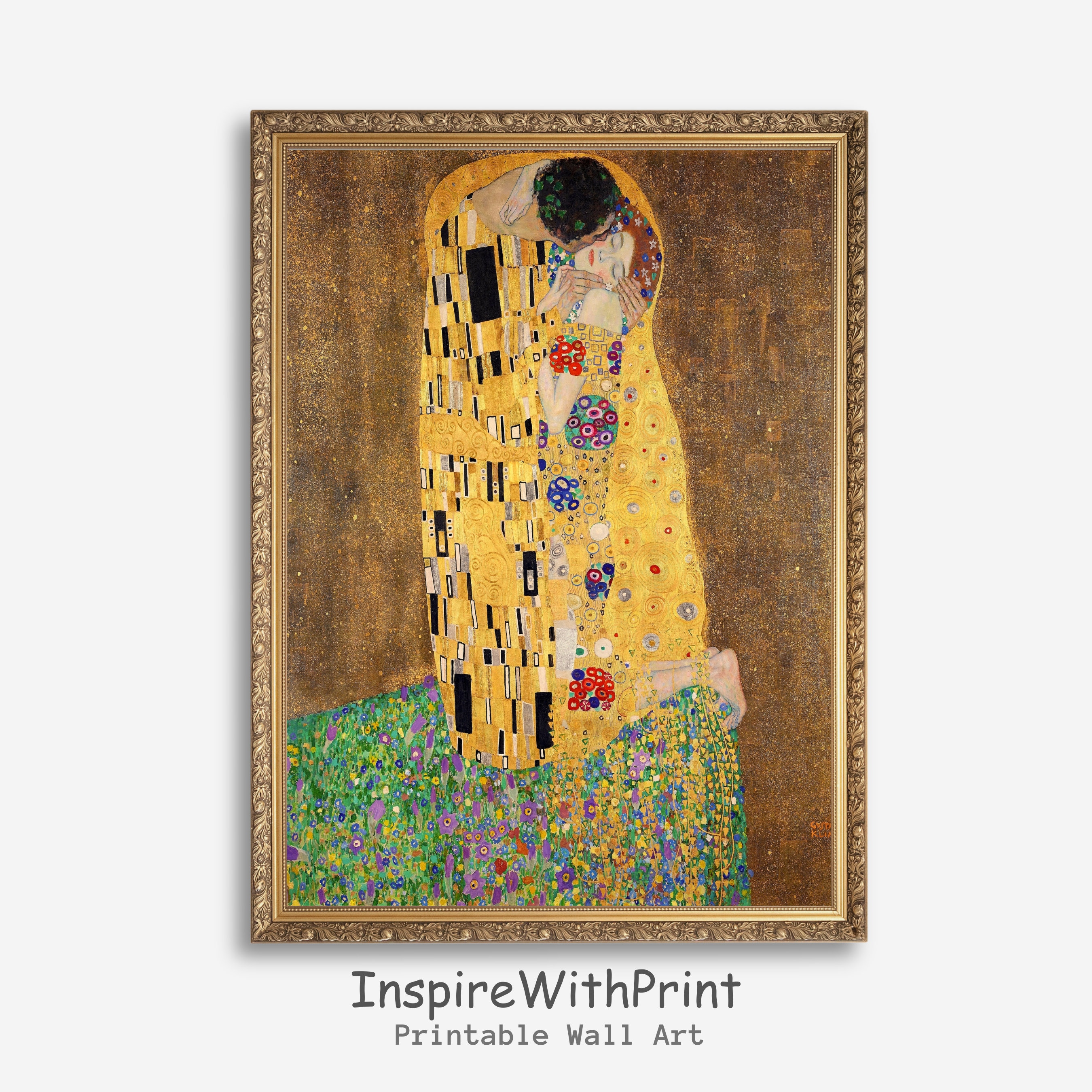 The Kiss by Gustav Klimt, Digital Download Klimt Lover Paintings