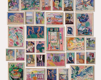 Henri Matisse Wall Art Gallery Bundle Set of 202, Henri Matisse Print, Colorful Pastel Art Printable Eclectic Print Set, Vintage Gallery Art