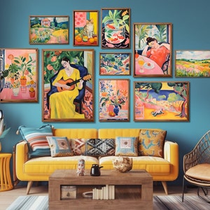 Henri Matisse Artful Print, Bundle Gallery Set of 10 Digital Download, Trendy Matisse Print, Matisse Pastel Set, Modern Prints Wallarts