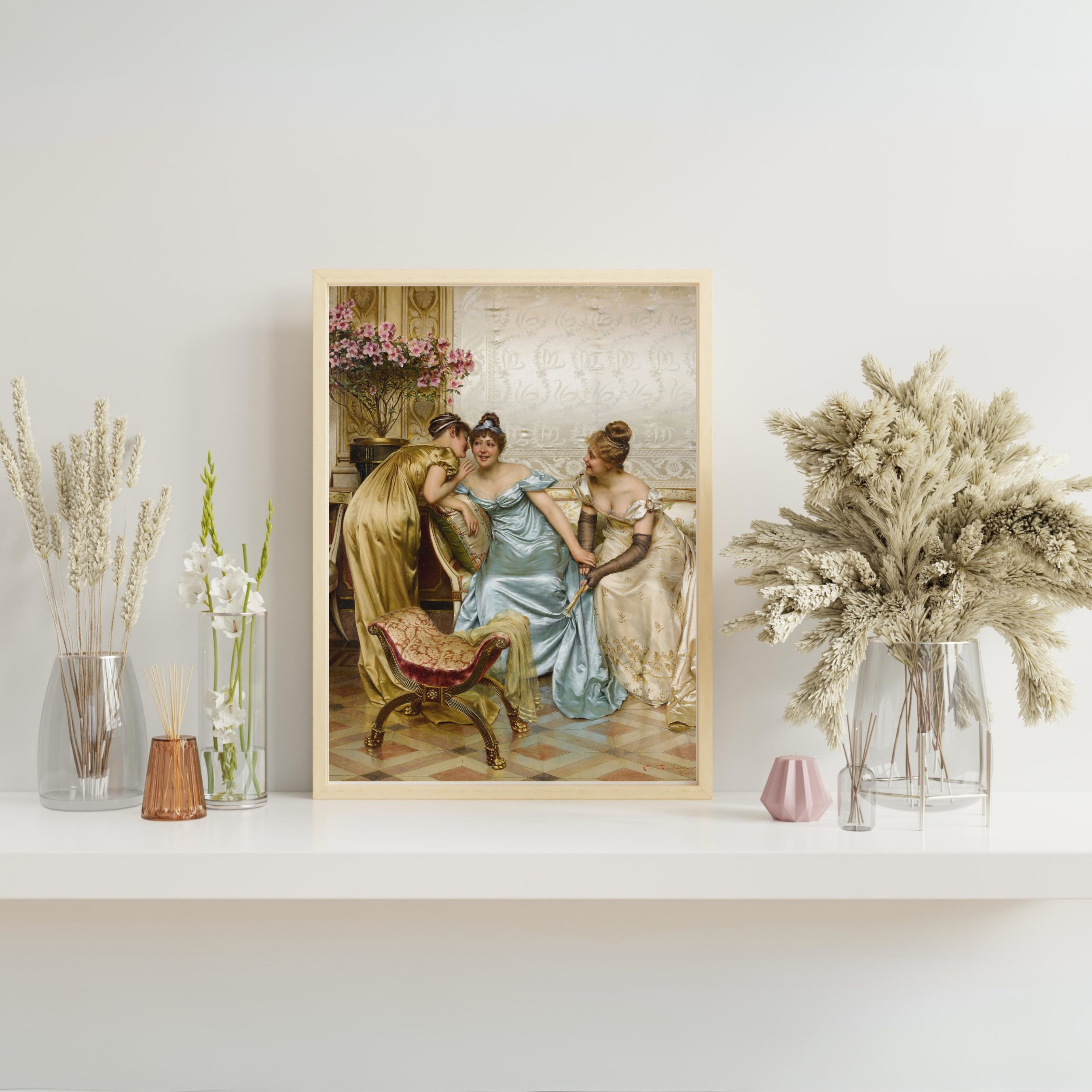 ヴィンテージ女性のゴシップ絵画、デジタルダウンロードゴシップ