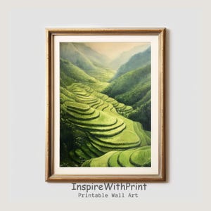 Mountain Landscape Print, Vietnam Rice Field Wall Art Printable Esthetic Nature Scenery, Vietnam Travel Poster Print, Adventure Print